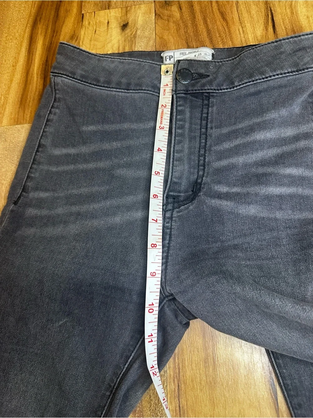 Free People Black Super Flare Bell Bottom Jeans Women’s 25 Raw Hem Stretch Boho
